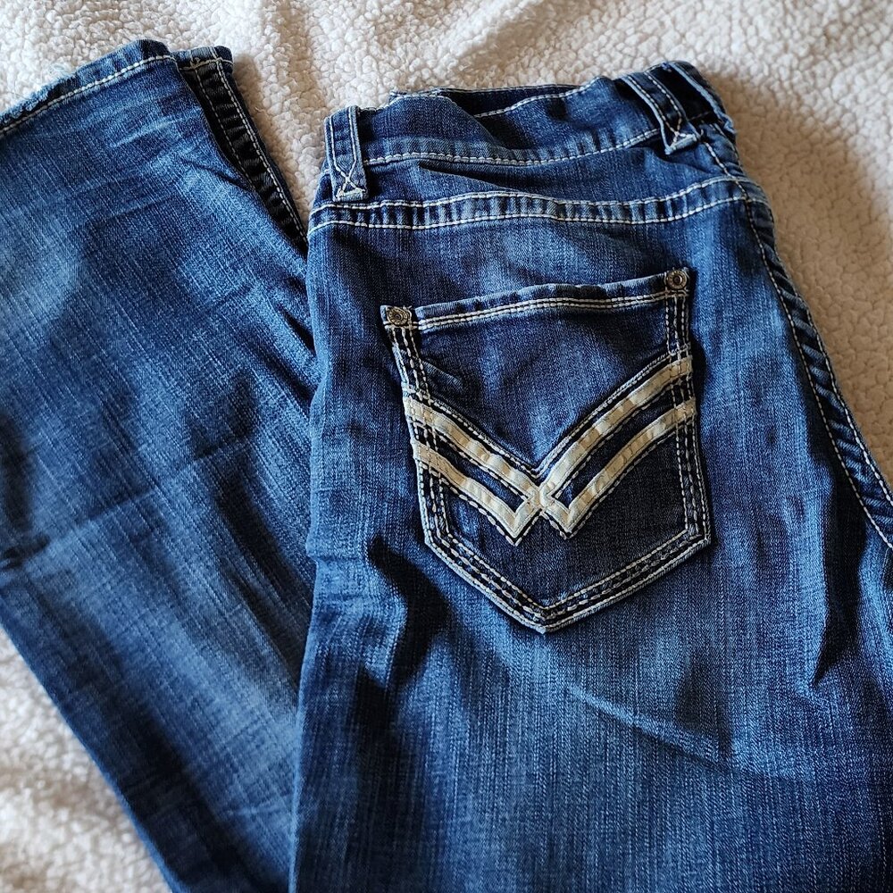 Mens Buckle Black Jeans 34